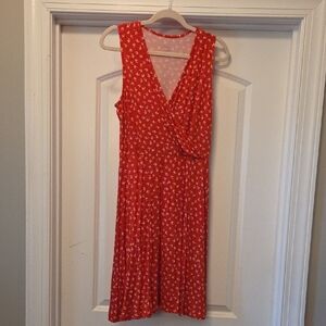 Red Floral Sleeveless Dress